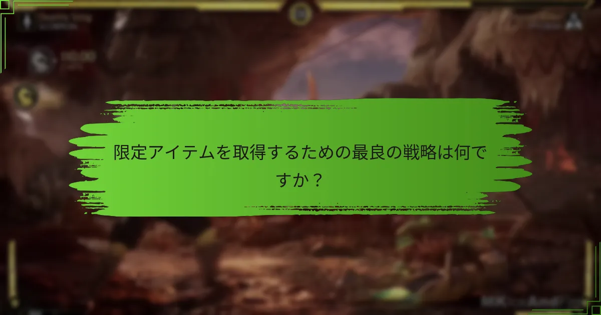 限定アイテムを取得するための最良の戦略は何ですか？